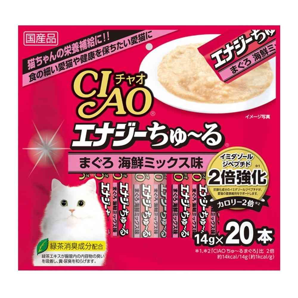 いなば チャオちゅーる20本入りエナジーちゅーるまぐろ海鮮ミックス味 14g×20