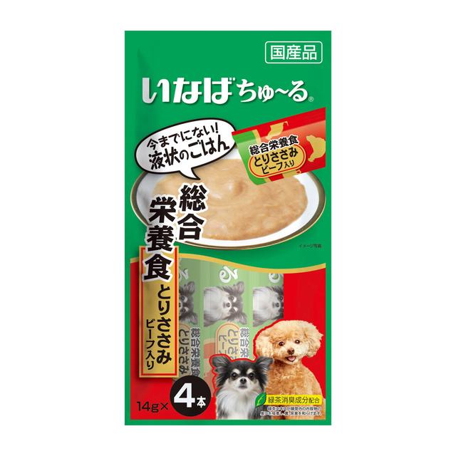 いなば ちゅ~る総合栄養食とりささみビーフ 犬用 14g×4本