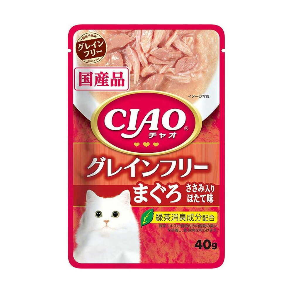 いなば CIAOパウチ グレインフリー まぐろささみ入り ほたて味 40g