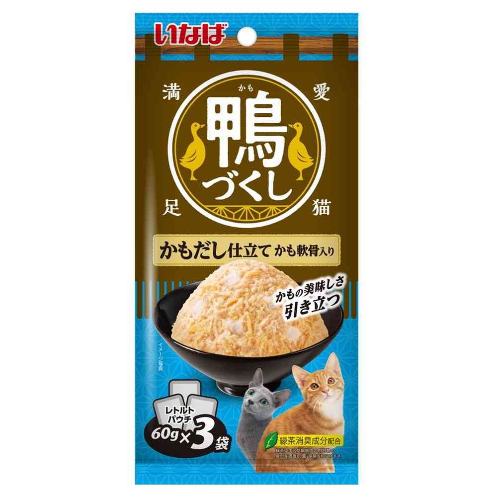 いなばペットフード 鴨づくし かもだし仕立て かも軟骨入り 60g×3袋   【6個セット】