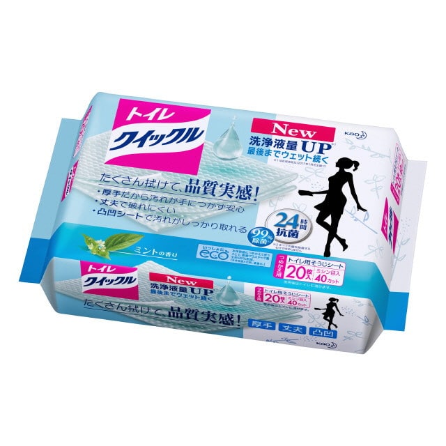 花王 トイレクイックル ミントの香り つめかえ用 ジャンボパック 20枚【12個セット】