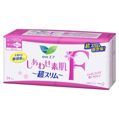 花王 ロリエ しあわせ素肌 超スリム ふつうの日 羽つき 24個【3個セット】