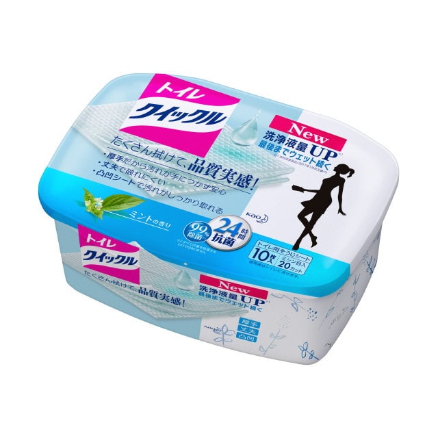 花王 トイレクイックル ミントの香り 本体 容器入 10枚