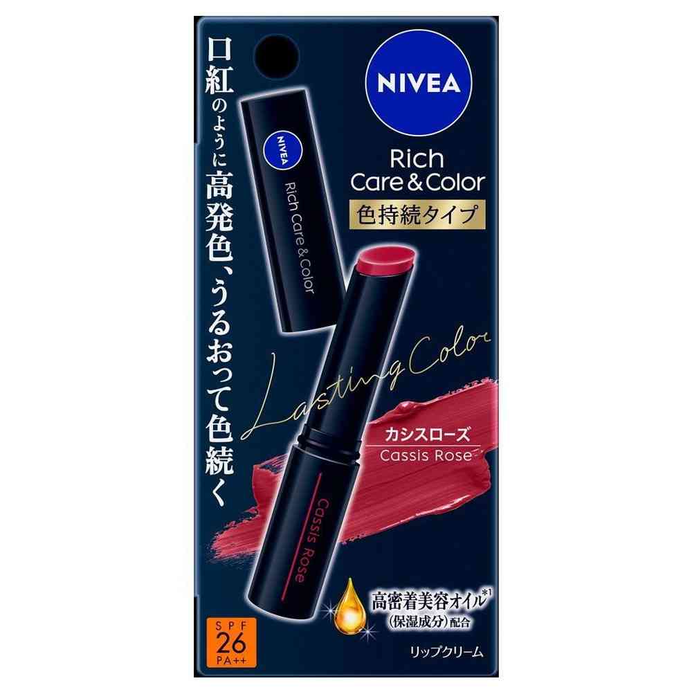 花王 ニベア リッチケア&カラーリップ 色持続タイプ カシスローズ 2.0g