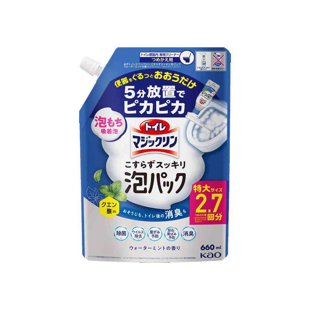花王 トイレマジックリン こすらずスッキリ 泡パック ウォーターミントの香り つめかえ 660ml