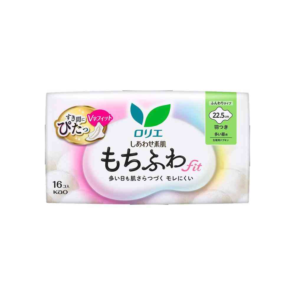 花王 ロリエ しあわせ素肌 もちふわfit 多い昼用22.5cm 羽つき 16個