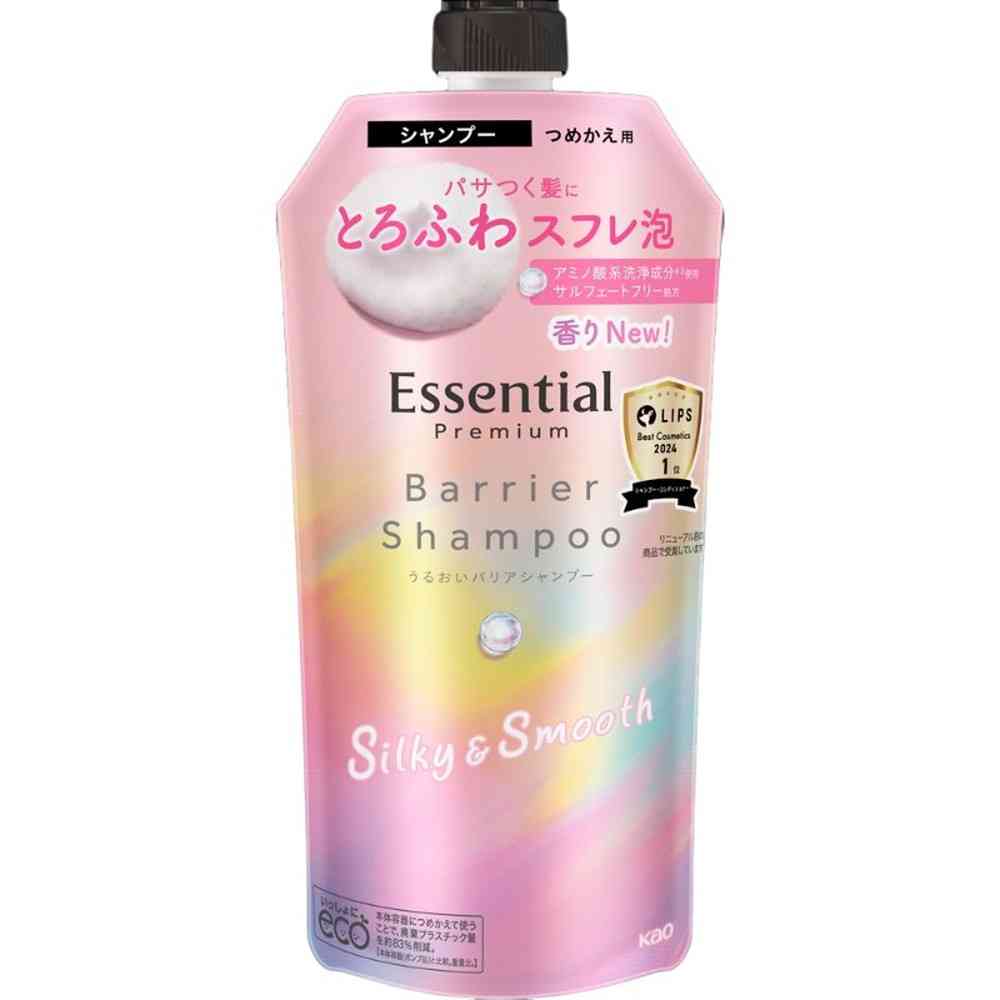 花王 エッセンシャル プレミアム うるおいバリアシャンプー シルキー&スムース つめかえ用 340ml