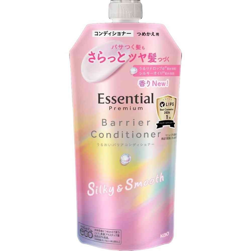 花王 エッセンシャル プレミアム うるおいバリアコンディショナー シルキー&スムース つめかえ用 340ml