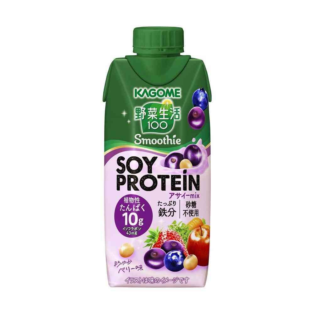 ◆カゴメ 野菜生活 100 Smoothie SOY PROTEIN アサイー 330ml