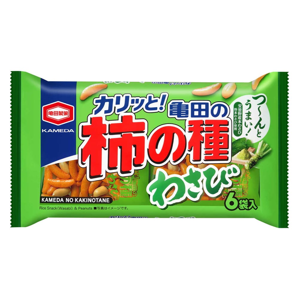 ◆亀田製菓 亀田の柿の種わさび6袋詰 164g【12個セット】