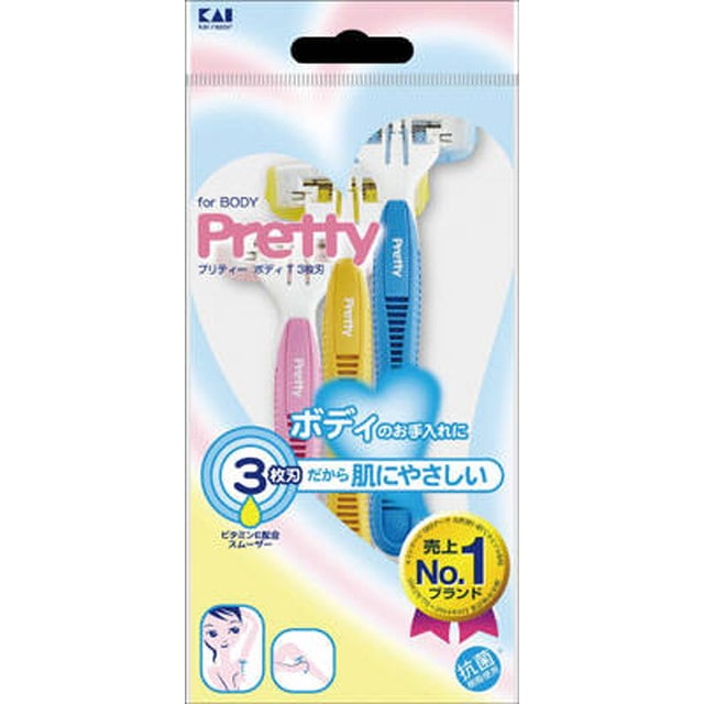 GA0007 Pretty プリティーボディT3枚刃 3本入