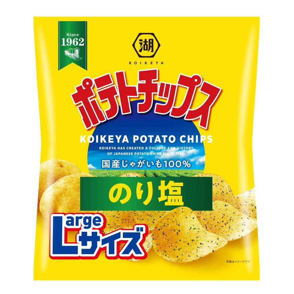 ◆湖池屋 Largeサイズポテトチップス のり塩 112g   【12個セット】