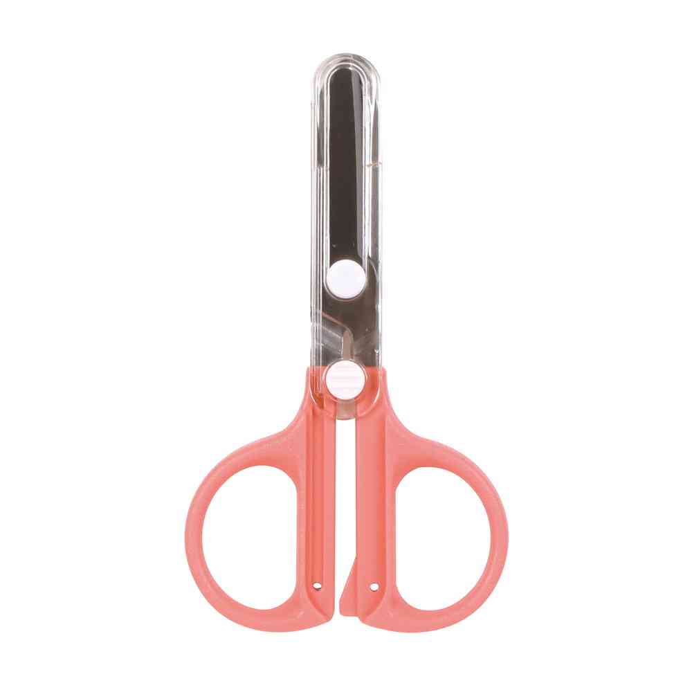 クツワ キャップ一体 コンパクトはさみ(コーラル)