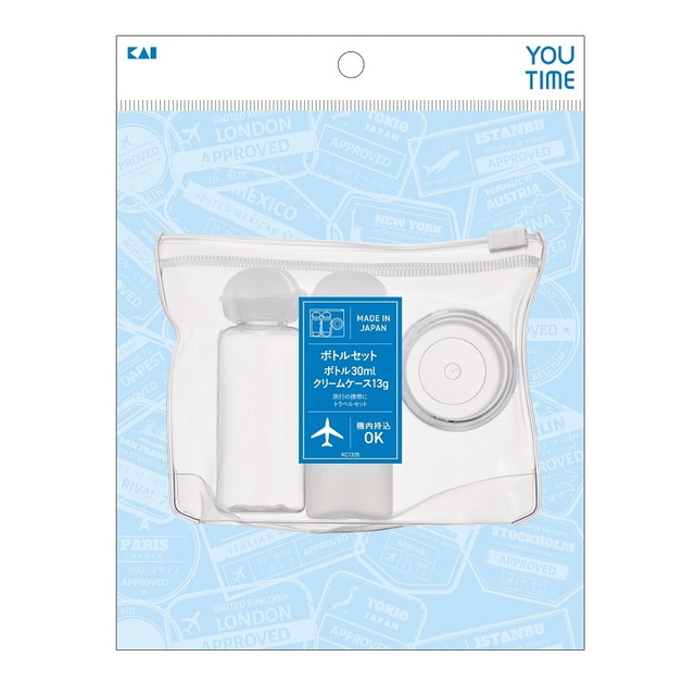 貝印 ユータイム ボトルセット ボトル30ml クリームケース13g