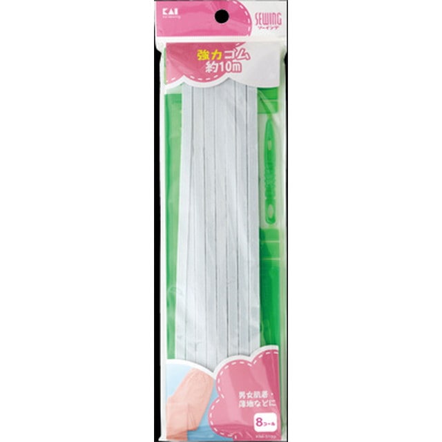 KM3122 強力ゴム 8コール(ひも通し・定規付)約10m