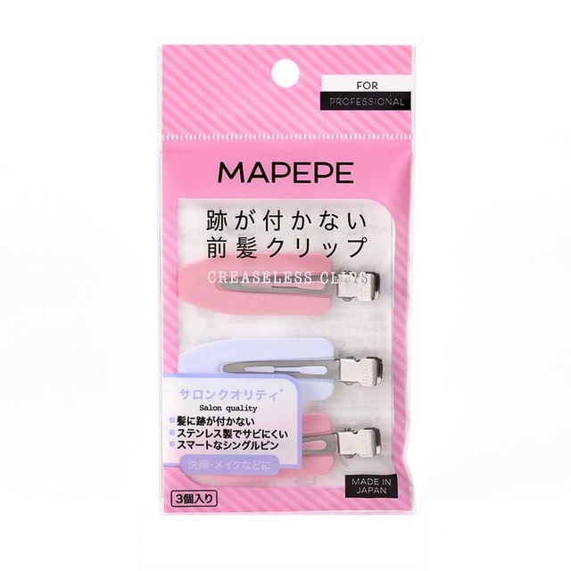 マペペ 跡が付かない前髪クリップ PK&WH 3個
