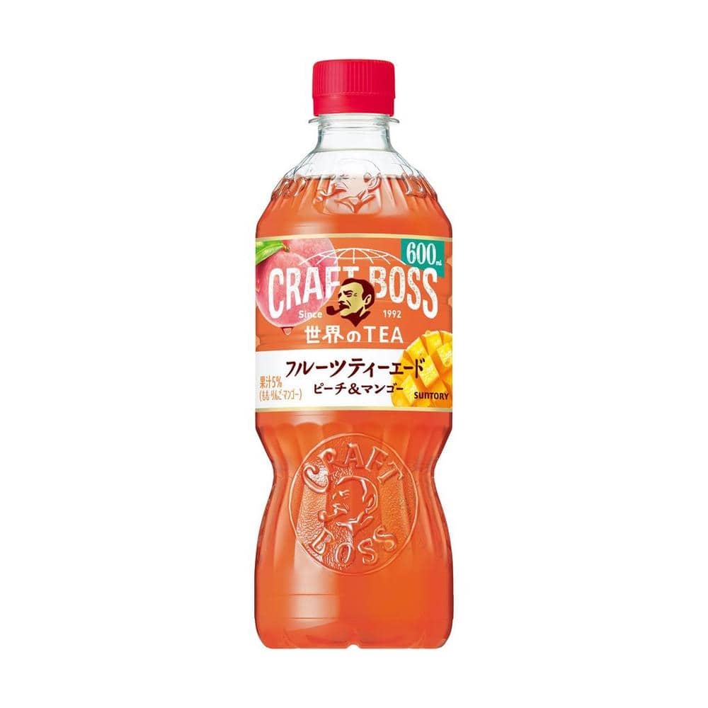 ◆サントリー クラフトボス ティー フルーツティーエード　ピーチ＆マンゴー 600ml   【24個セット】