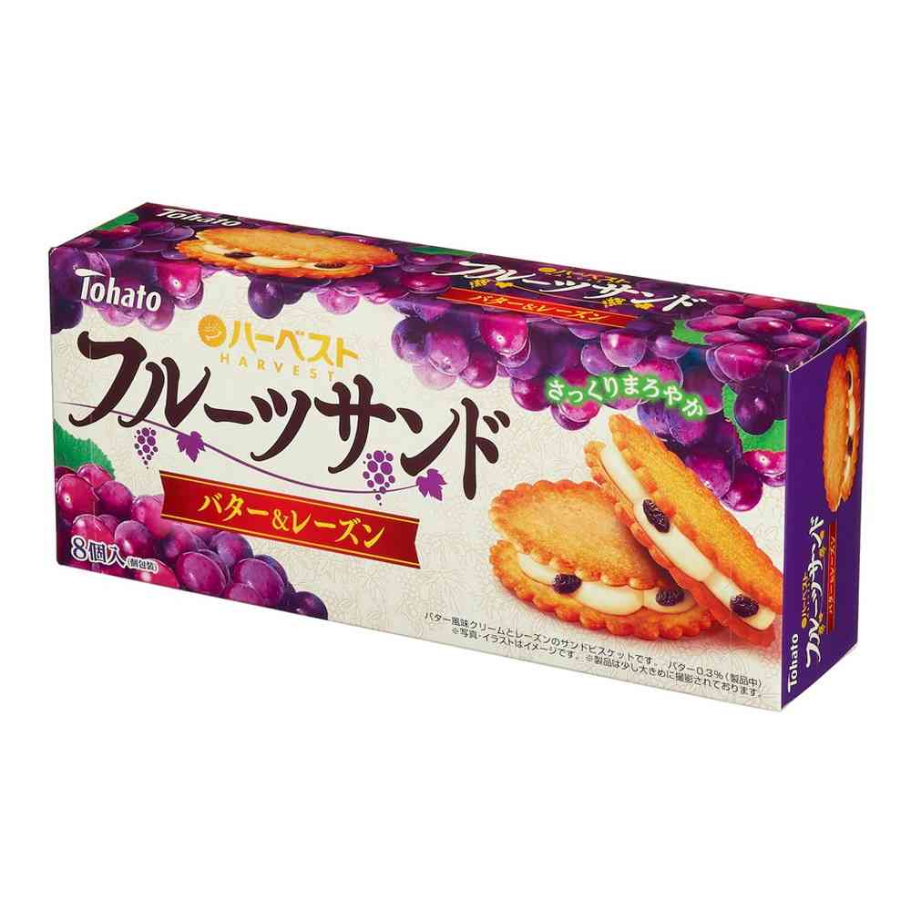 ◆東ハト ハーベストフルーツサンド バター＆レーズン 8個   【6個セット】