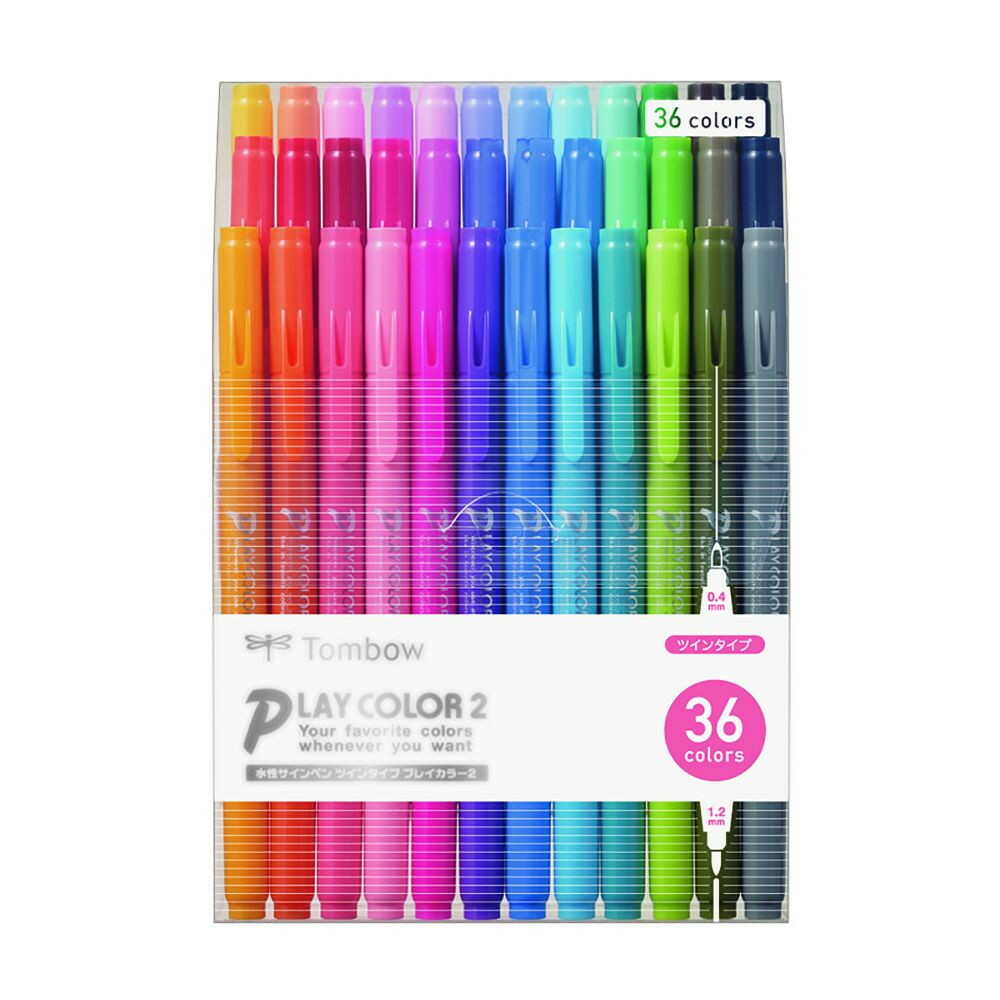 トンボ鉛筆 プレイカラー2 水性サインペン 36色各1本