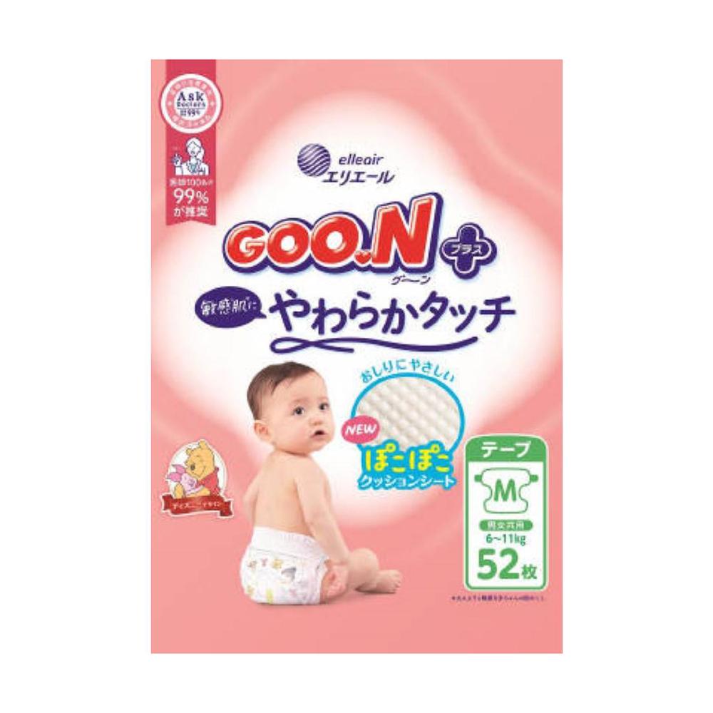 大王製紙 グーンプラス 敏感肌にやわらかタッチ M 52枚   【4個セット】