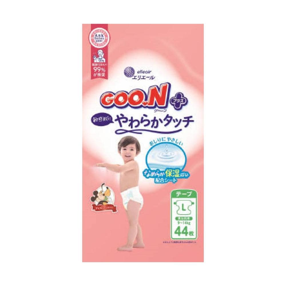 大王製紙 グーンプラス 敏感肌にやわらかタッチ L 44枚   【4個セット】