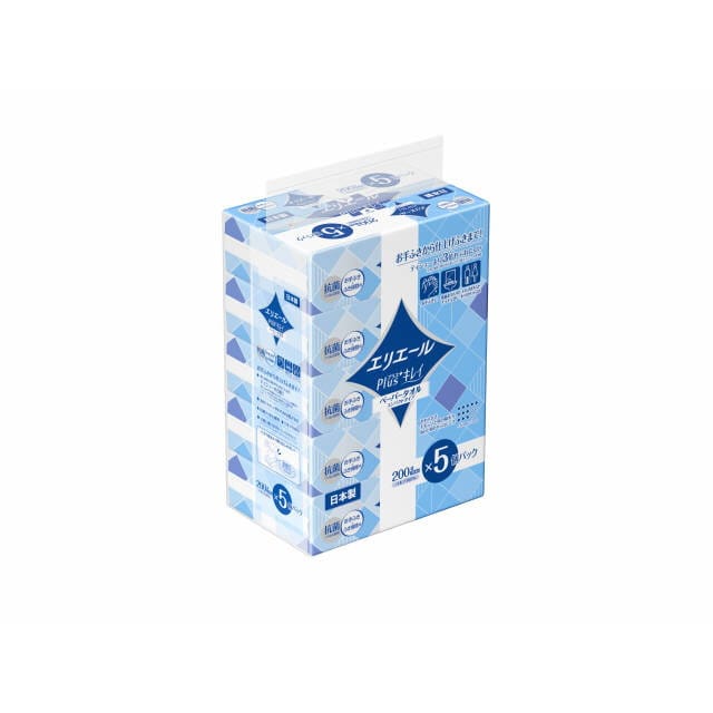 エリエールPlus+キレイペーパータオルコンパクトタイプ200W5P