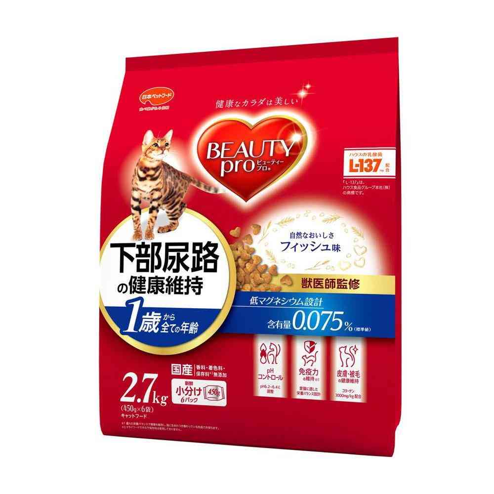 日本ペットフード ビューティープロ キャット 下部尿路の健康維持 1歳から 2.7kg(450g×6袋)