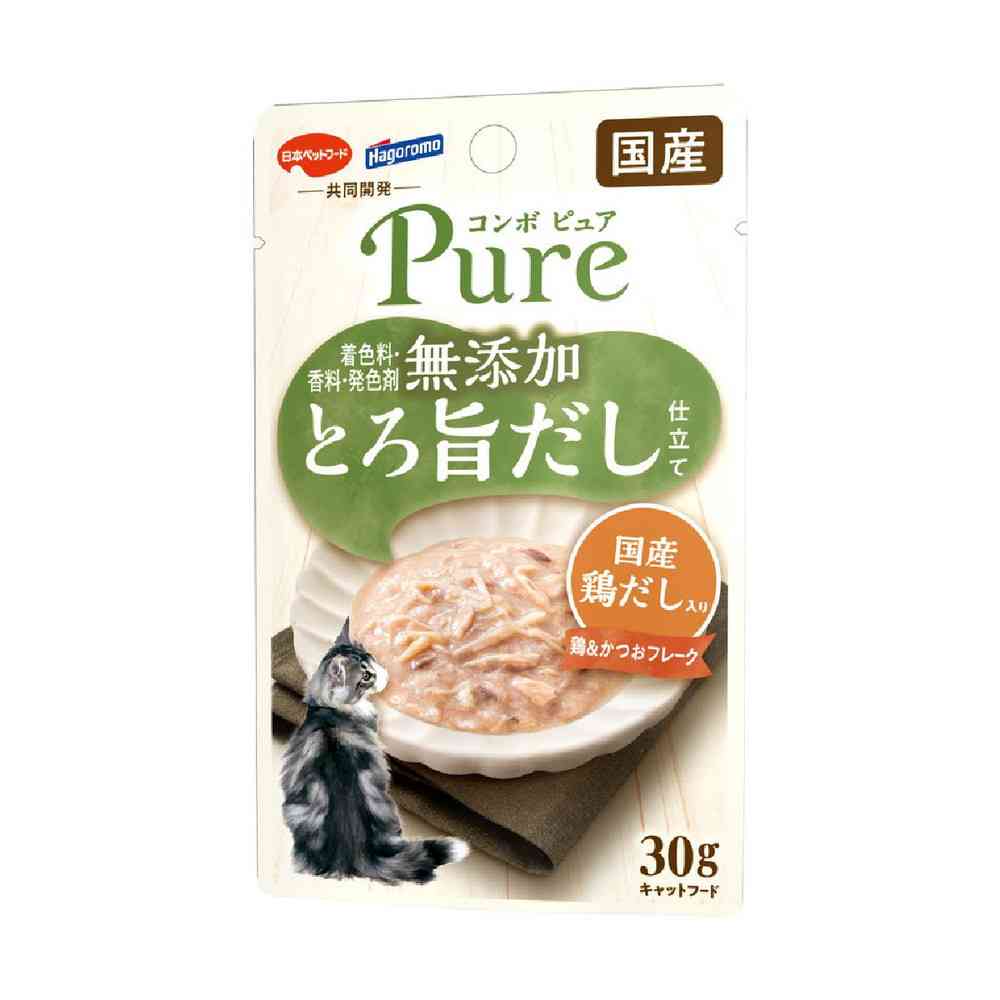 日本ペットフード コンボピュア キャットパウチ 鶏&かつお・国産鶏だし入り 30g