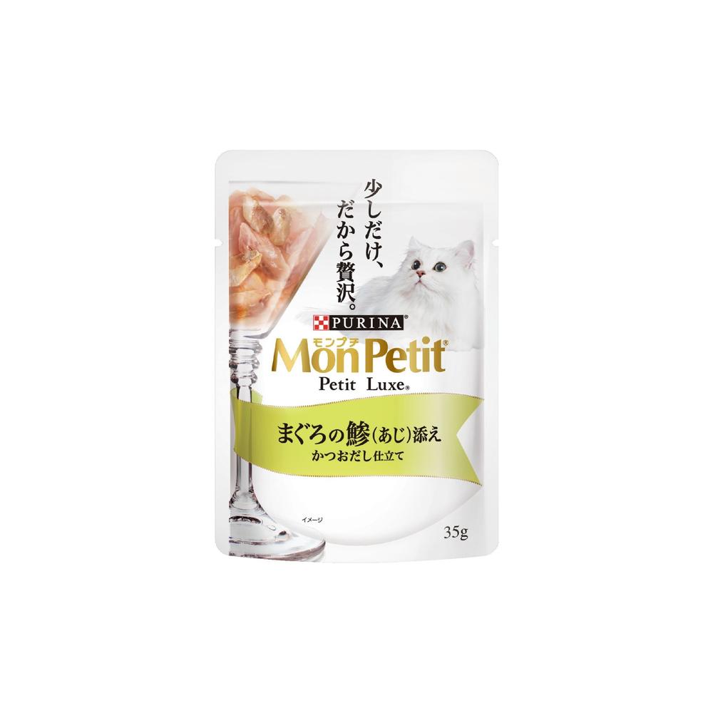 モンプチ プチリュクスパウチ まぐろの鯵添え 35g 【12袋セット】