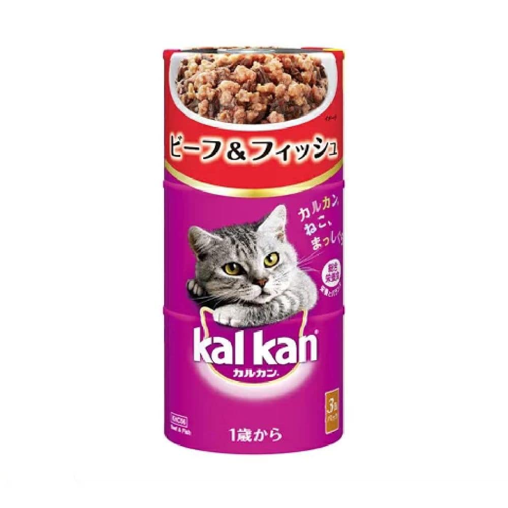 マース カルカン ハンディ缶 1歳から ビーフ&フィッシュ 160g×3缶