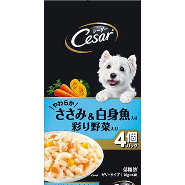 CPM14 シーザー やわらかささみ&白身魚入り 彩り野菜入り 70g×4袋