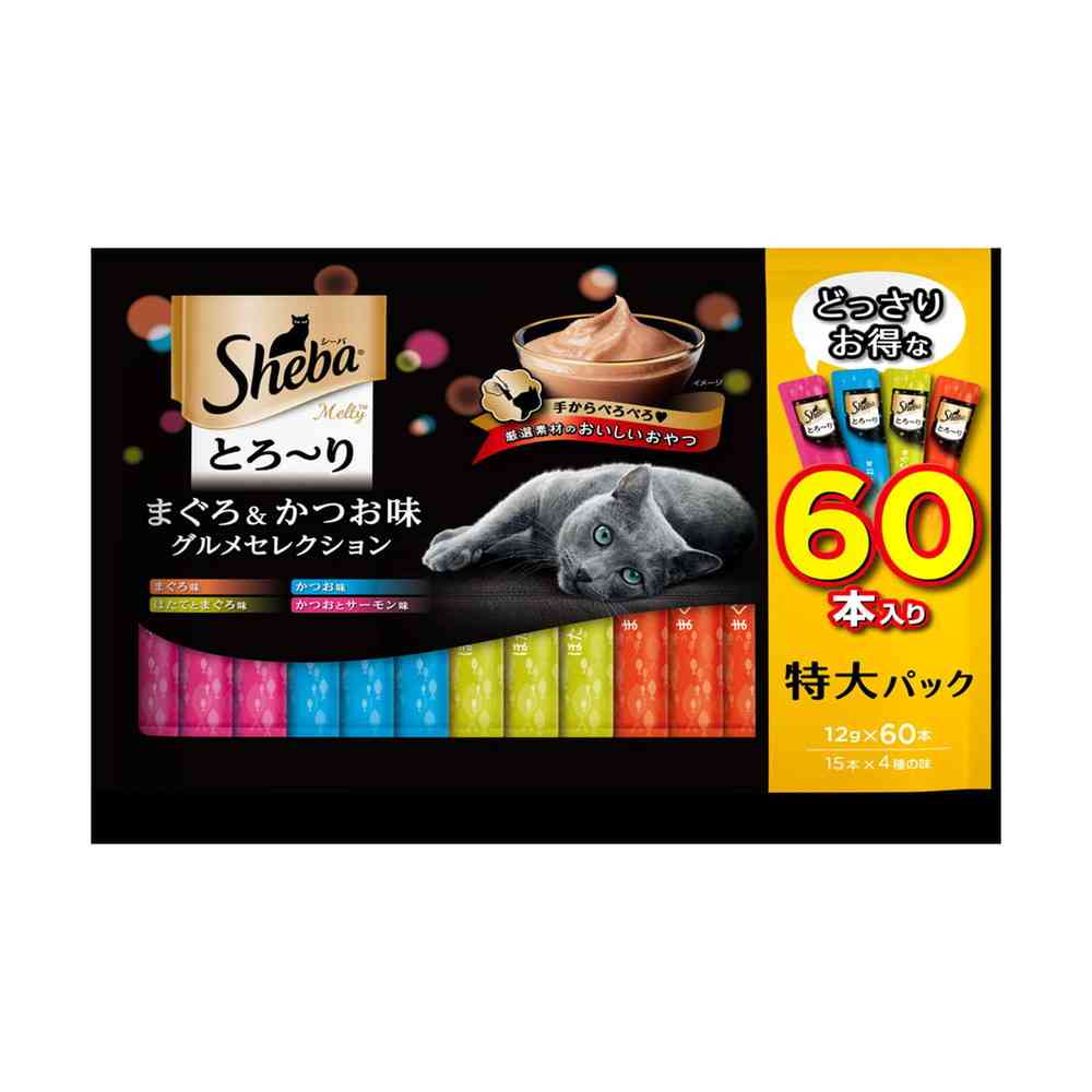 マースジャパン シーバ とろ~り メルティ まぐろ&かつお味グルメセレクション 12g×60本