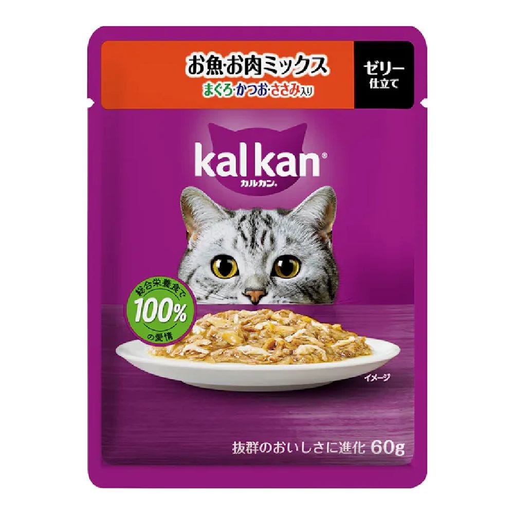 マース カルカンパウチ お魚お肉ミックスまぐろかつおささみ 60g