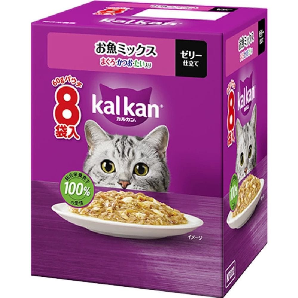 マース カルカンパウチお魚ミックスまぐろかつおたい 60g×8