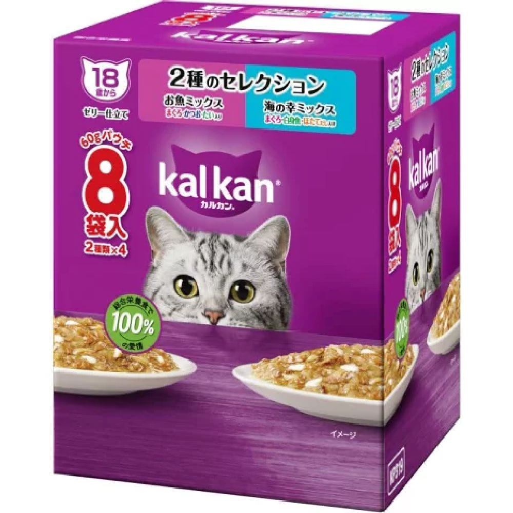 マース カルカンパウチ18歳から2種のセレクション 鮪鰹鯛/海の幸M鮪白身魚ほたて 60g×8