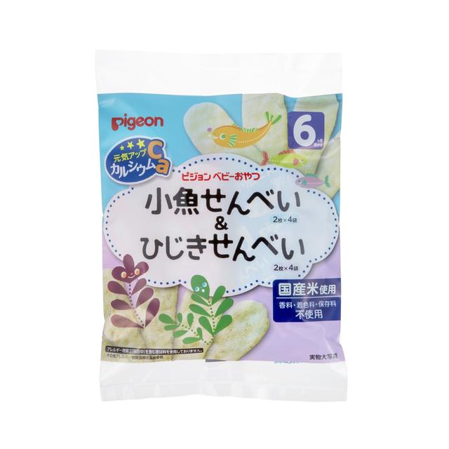 ◆ピジョン 元気アップCa 小魚せんべい＆ひじきせんべい 2枚x4袋【3個セット】