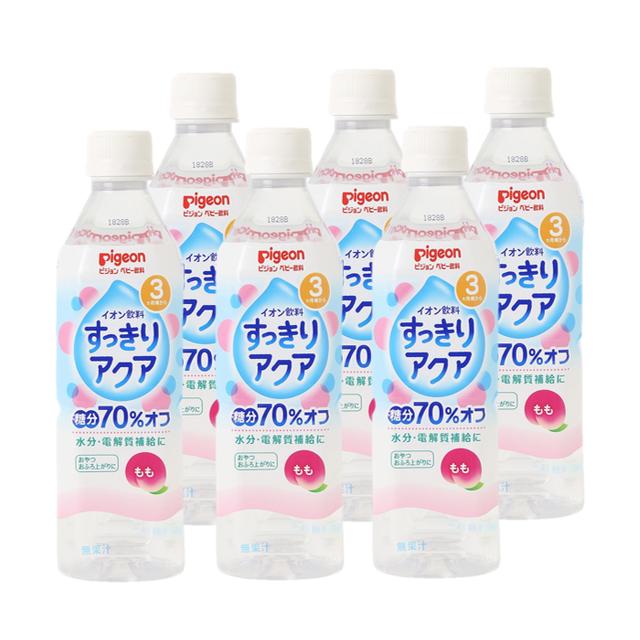 ◆ピジョン すっきりアクア もも 3ヶ月～ 500ml【6本セット】