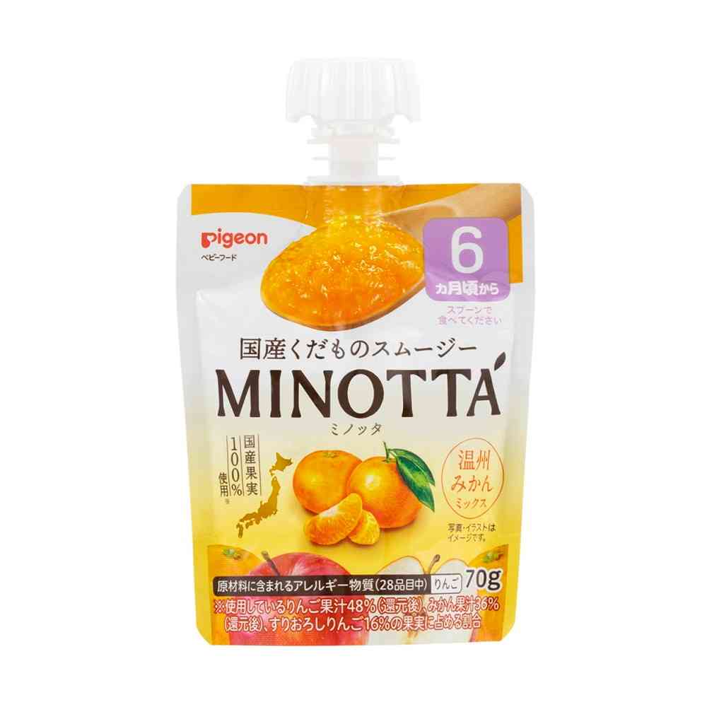 ◆ピジョン くだものスムージー MINOTTA 温州みかんミックス 70g   【6個セット】