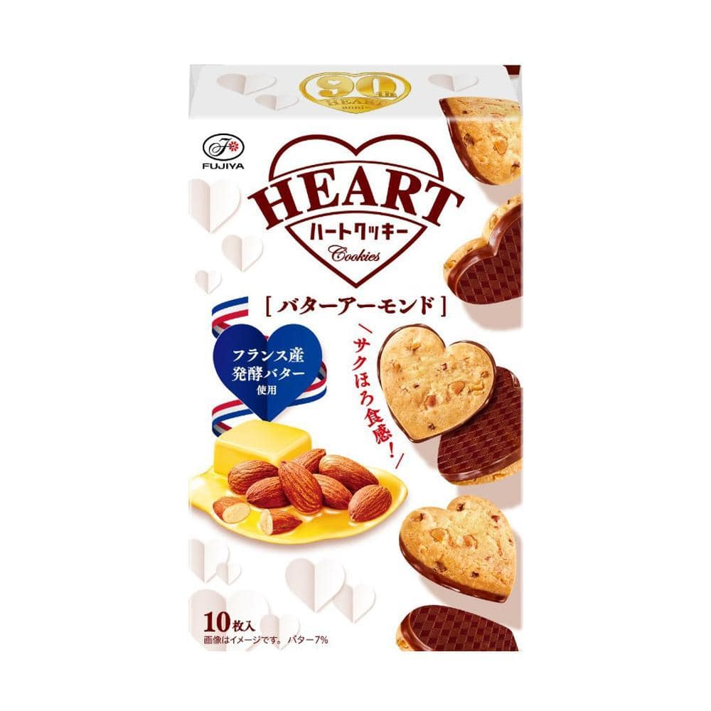 ◆不二家 ハートクッキー バターアーモンド 10枚   【5個セット】