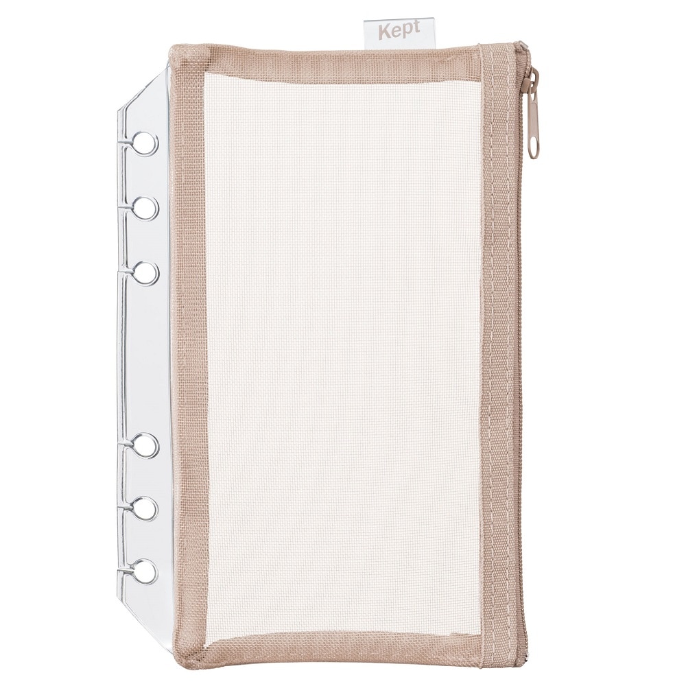 Kept メッシュポーチ(6穴)リフィル ポストカードサイズ サンドベージュ 1個