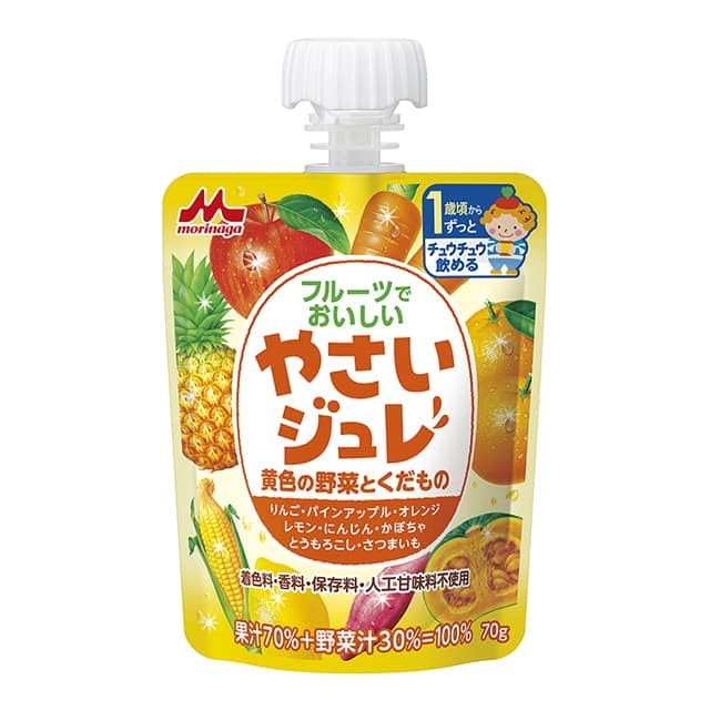 ◆森永乳業 フルーツでおいしいやさいジュレ 黄色の野菜とくだもの 70g【6個セット】