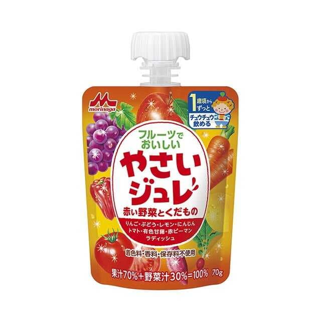 ◆森永乳業 フルーツでおいしいやさいジュレ 赤い野菜とくだもの 70g【6個セット】