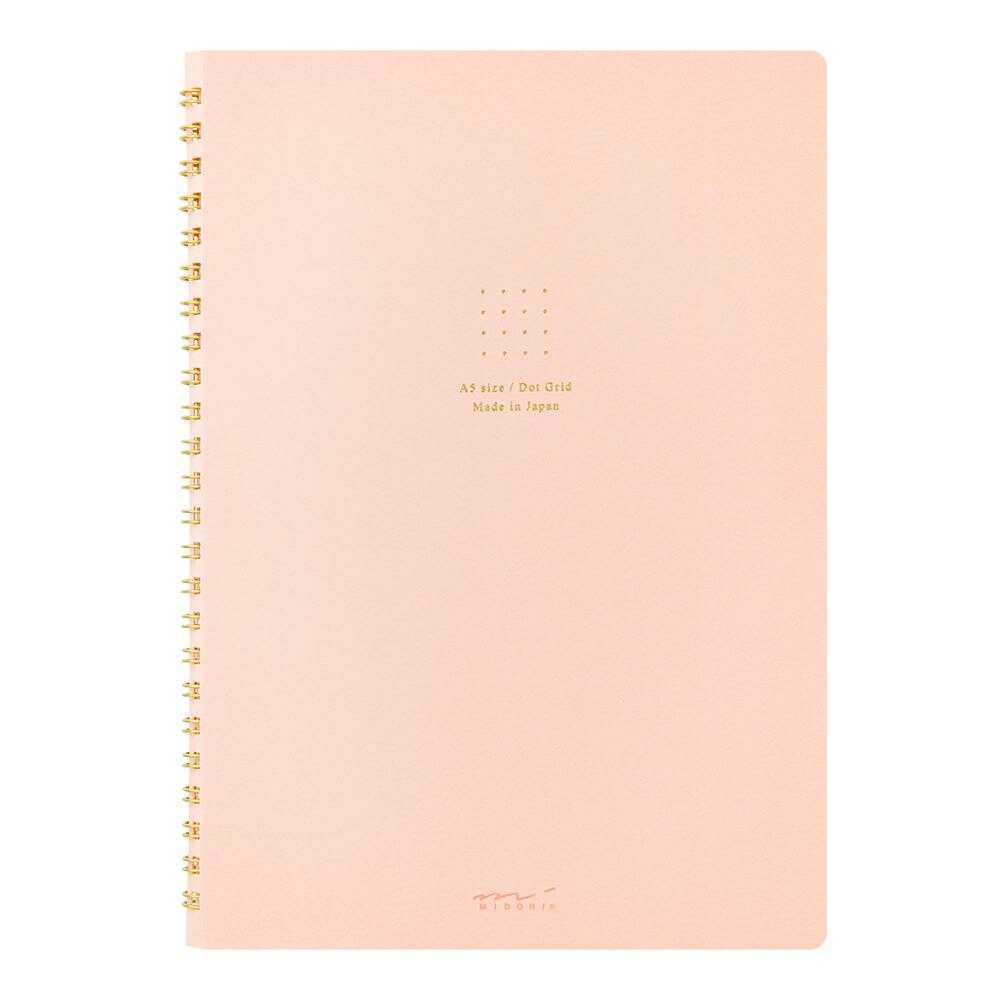 ミドリ リングノート＜A5＞ カラー ドット方眼 ピンク 1冊