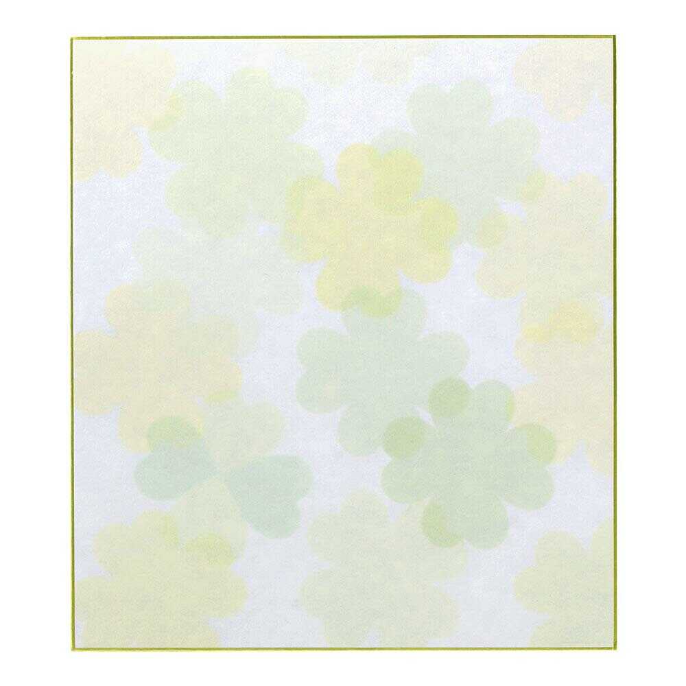 ミドリ カラー色紙 クローバー柄 1枚