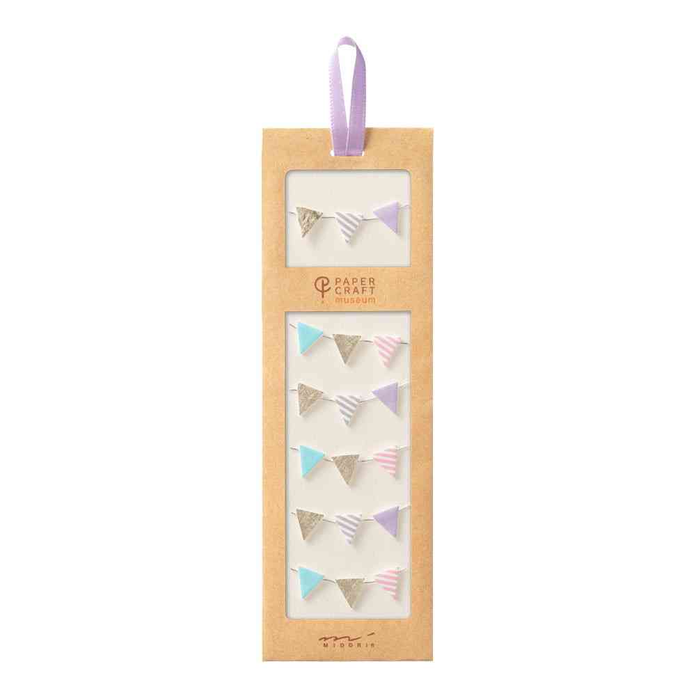 ミドリ シール2422 PCM モチーフ ガーランド柄 三角 1シート入