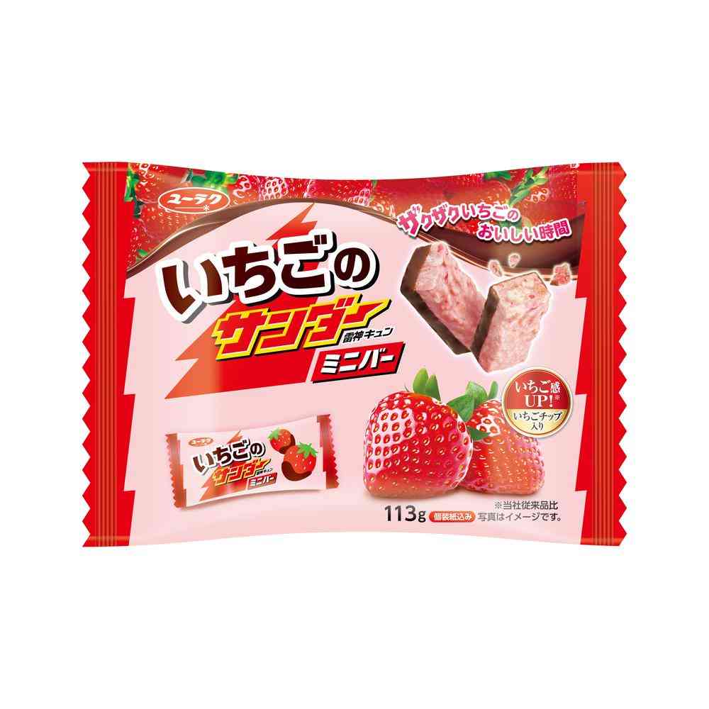 ◆有楽製菓 いちごのサンダー ミニバー 113g   【12個セット】