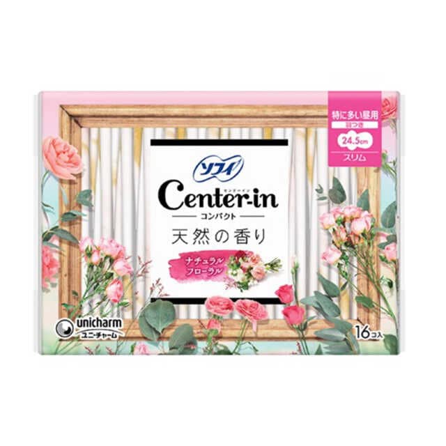 センターインコンパクト1／2 スイートフローラルの香り 特に多い昼用 16枚【3個セット】