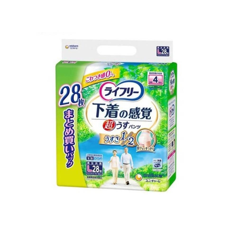 ユニ・チャーム ライフリー 超うす型 下着感覚パンツ 4回 L 28枚   【3個セット】
