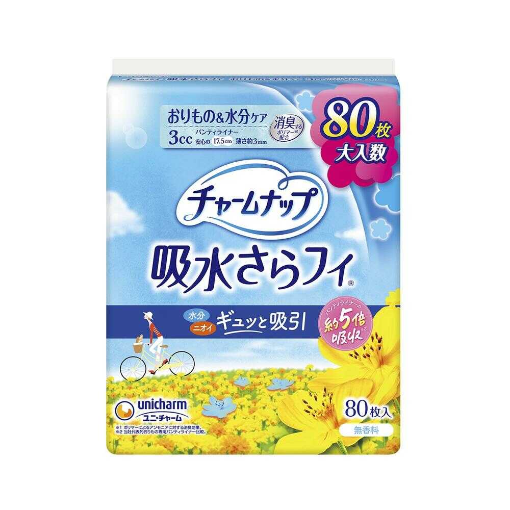 チャームナップ 吸水さらフィ パンティライナー（3cc） 無香料 80枚