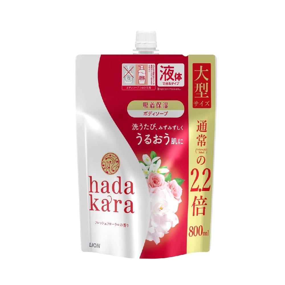 ライオン hadakara(ハダカラ) ボディフレッシュフローラル 詰替え大 800ml